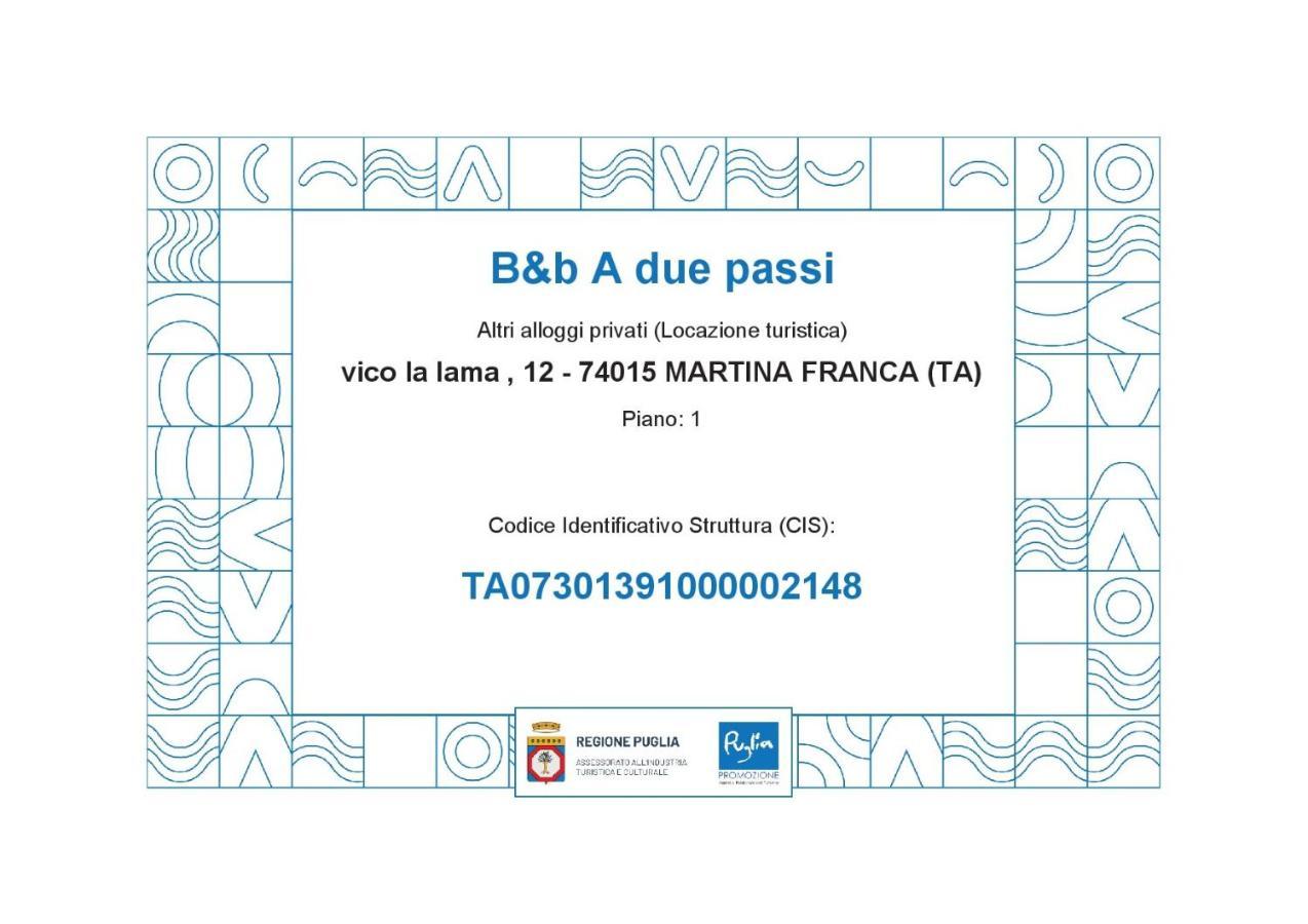 B&B A Due Passi Martina Franca Eksteriør billede